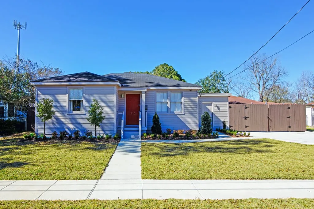 The newly renovated Pasadena cottage with fresh landscaping and driveway
