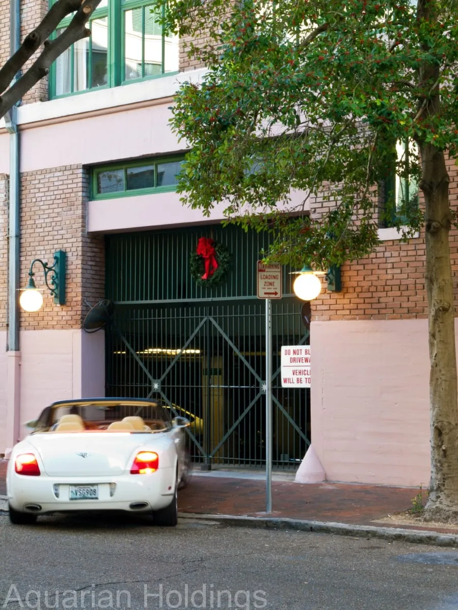 Secure gated entrance to the building parking